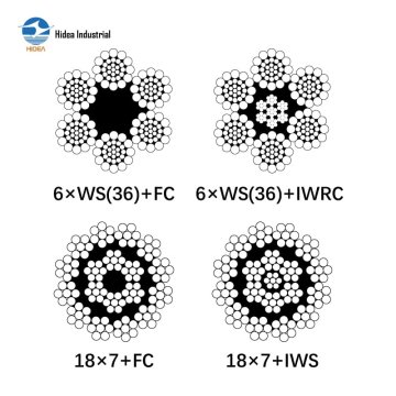 6x36WS / 18x7 Stainless Steel Wire Rope | FC / IWRC / IWS